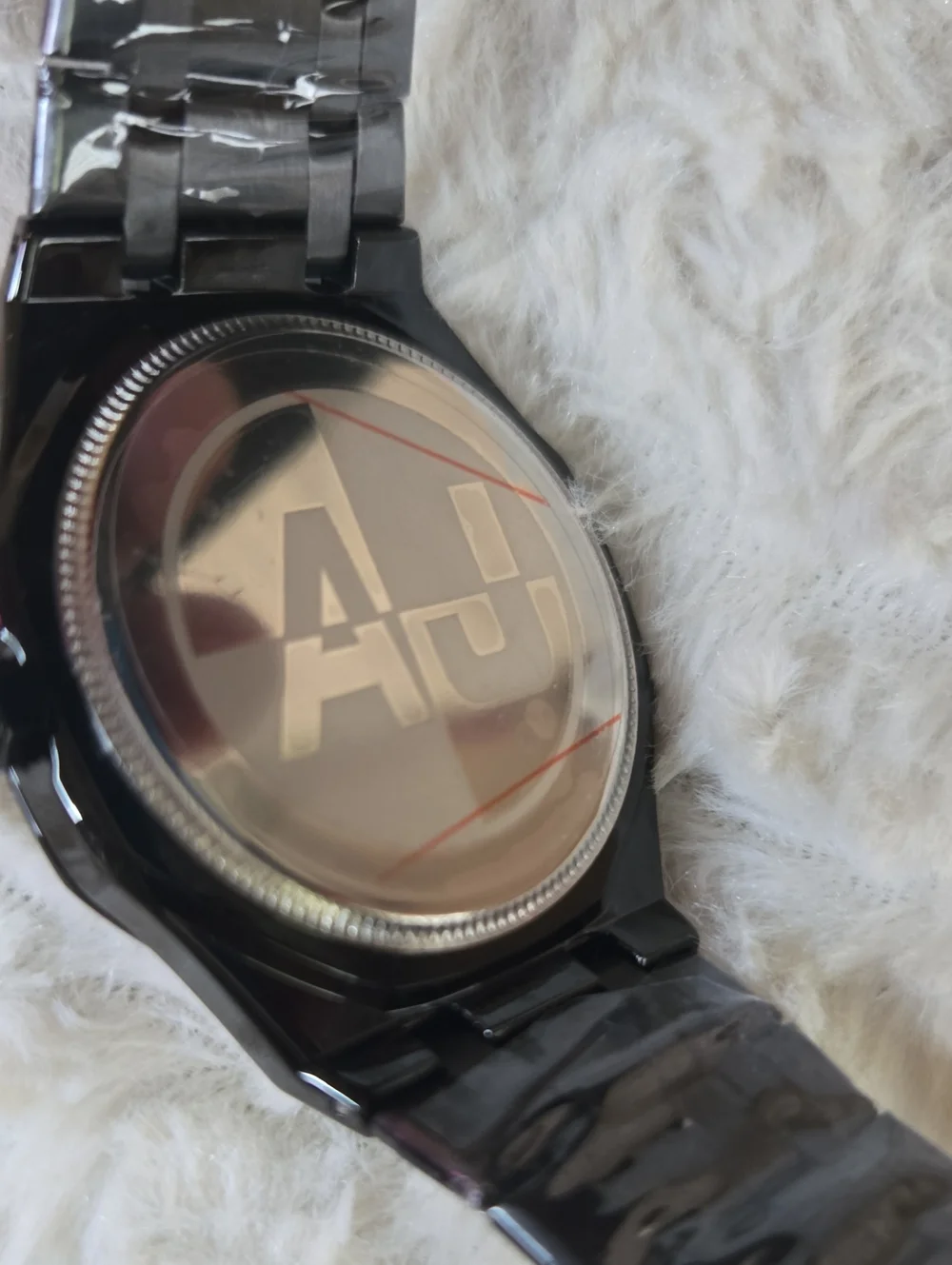 AJ Vip Men's Black and Blue Stainless Steel Watch